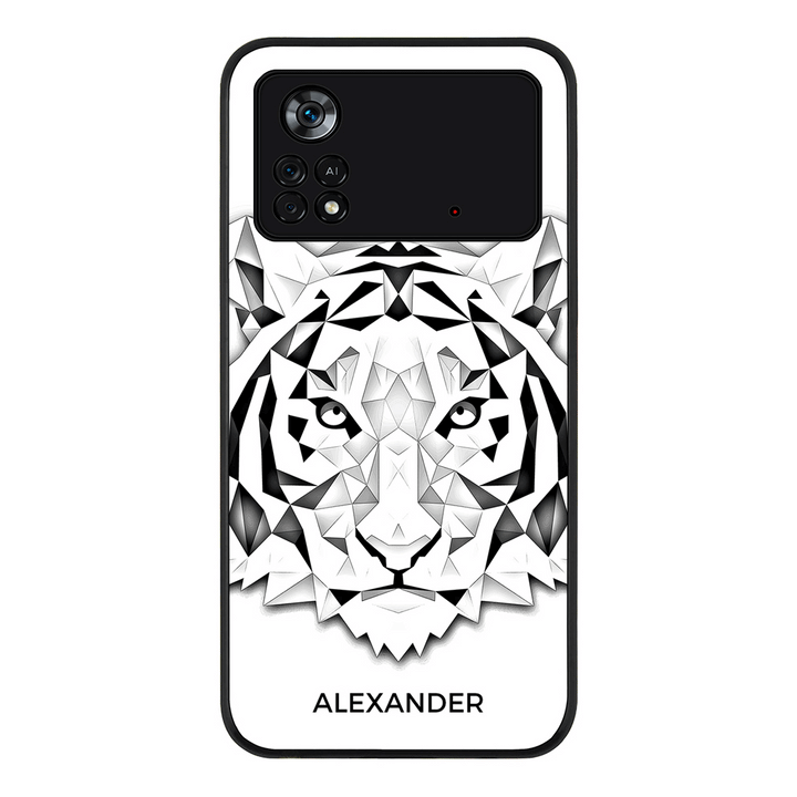 Poco M4 Pro 4G / Rugged Black Personalized Text Low Poly Art Design Animals, Phone Case - Poco - Stylizedd.com