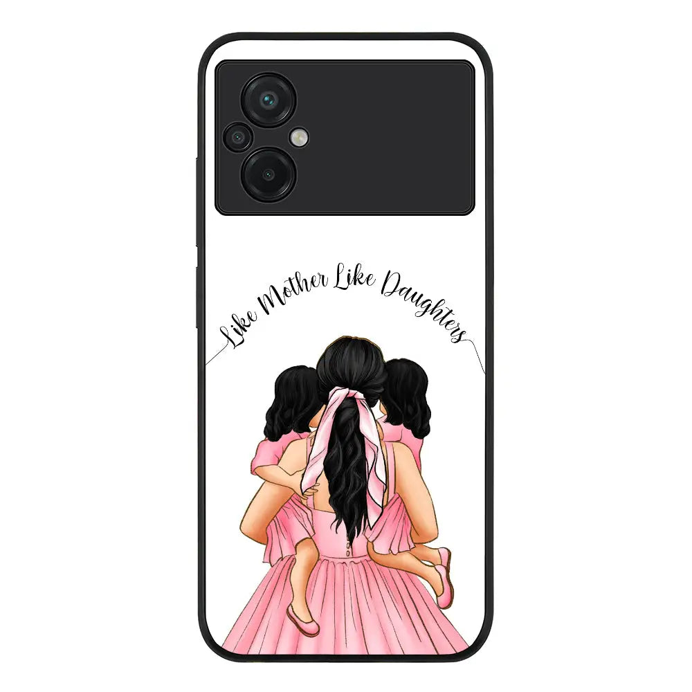 Poco M5 / Rugged Black Phone Case Mother 2 daughters Custom Clipart, Text Phone Case - Poco - Stylizedd