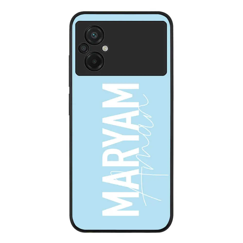 Personalized Name Vertical Phone Case - Poco - M5 / Rugged Black - Stylizedd