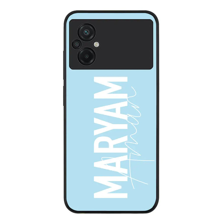 Personalized Name Vertical Phone Case - Poco - M5 / Rugged Black - Stylizedd