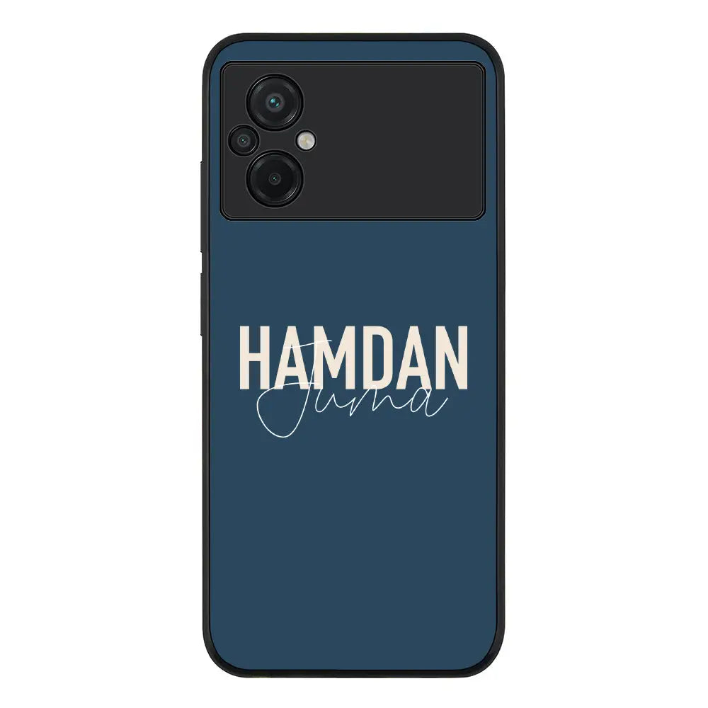Personalized Name Horizontal Phone Case - Poco - M5 / Rugged Black - Stylizedd