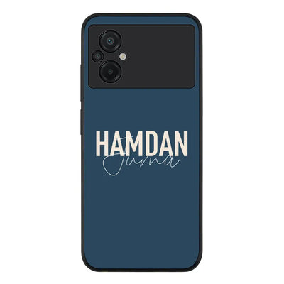 Personalized Name Horizontal Phone Case - Poco - M5 / Rugged Black - Stylizedd