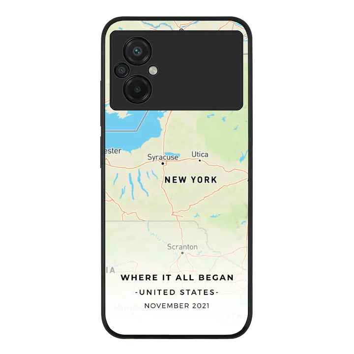 Personalized map Phone Case - Poco - M5 / Rugged Black - Stylizedd