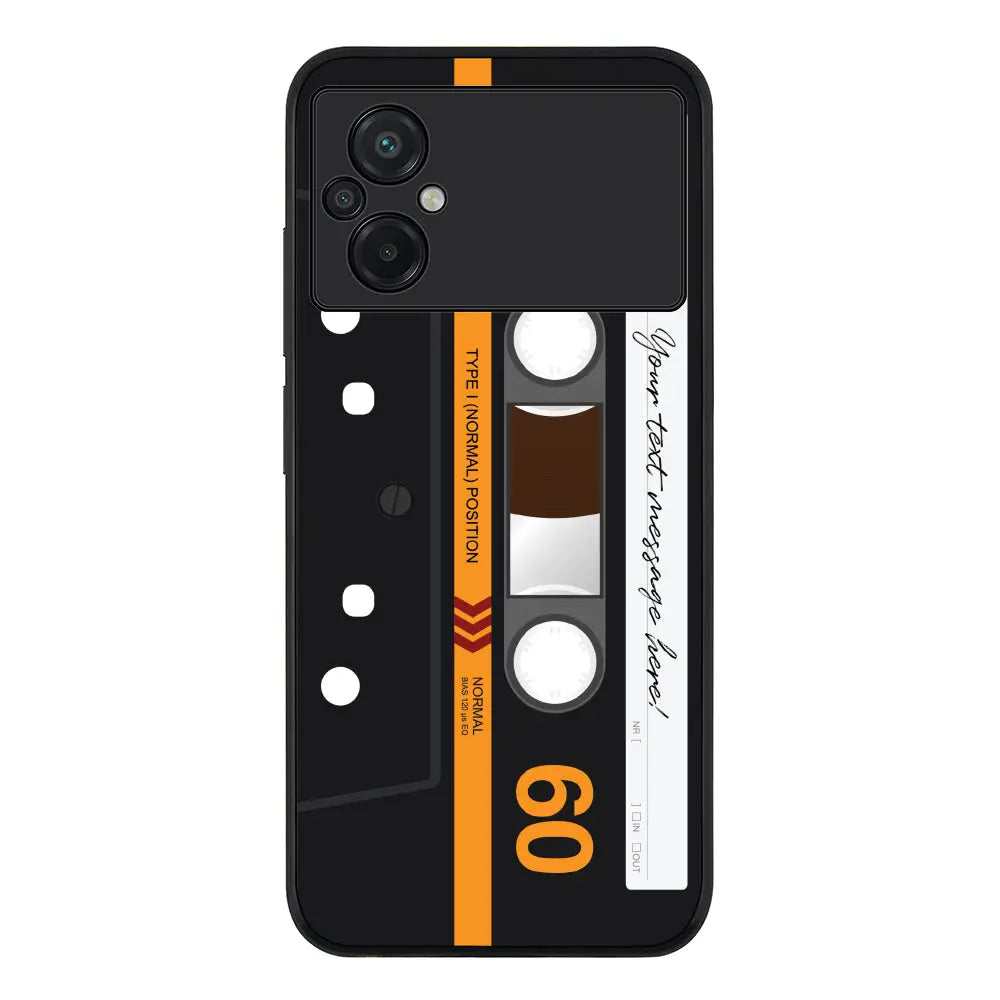 Poco M5 / Rugged Black Phone Case Custom Retro Cassette Tape Phone Case - Poco - Stylizedd