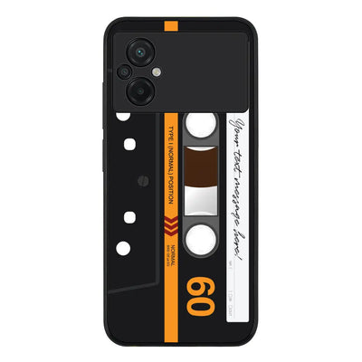 Custom Retro Cassette Tape Phone Case - Poco - M5 / Rugged Black - Stylizedd