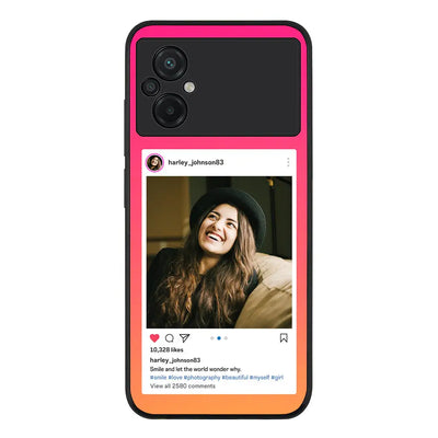 Poco M5 / Rugged Black Phone Case Custom Photo Instagram Post Template, Phone Case - Poco - Stylizedd