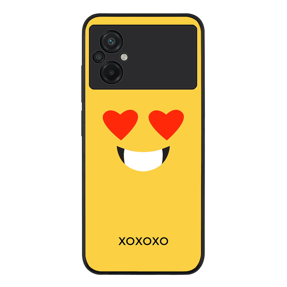 Poco M5 / Rugged Black Custom Text Emojis Emoticons Face, Phone Case - Poco - Stylizedd.com