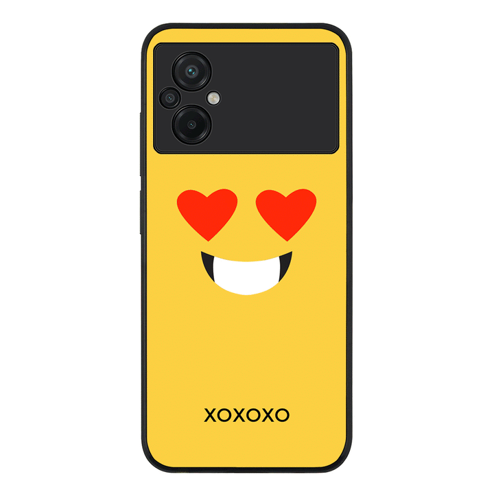 Poco M5 / Rugged Black Custom Text Emojis Emoticons Face, Phone Case - Poco - Stylizedd.com