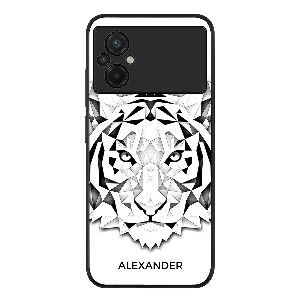 Poco M5 / Rugged Black Personalized Text Low Poly Art Design Animals, Phone Case - Poco - Stylizedd.com