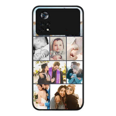 Poco X4 Pro Rugged Black Personalised Photo Collage Grid Phone Case - Poco - Stylizedd.com