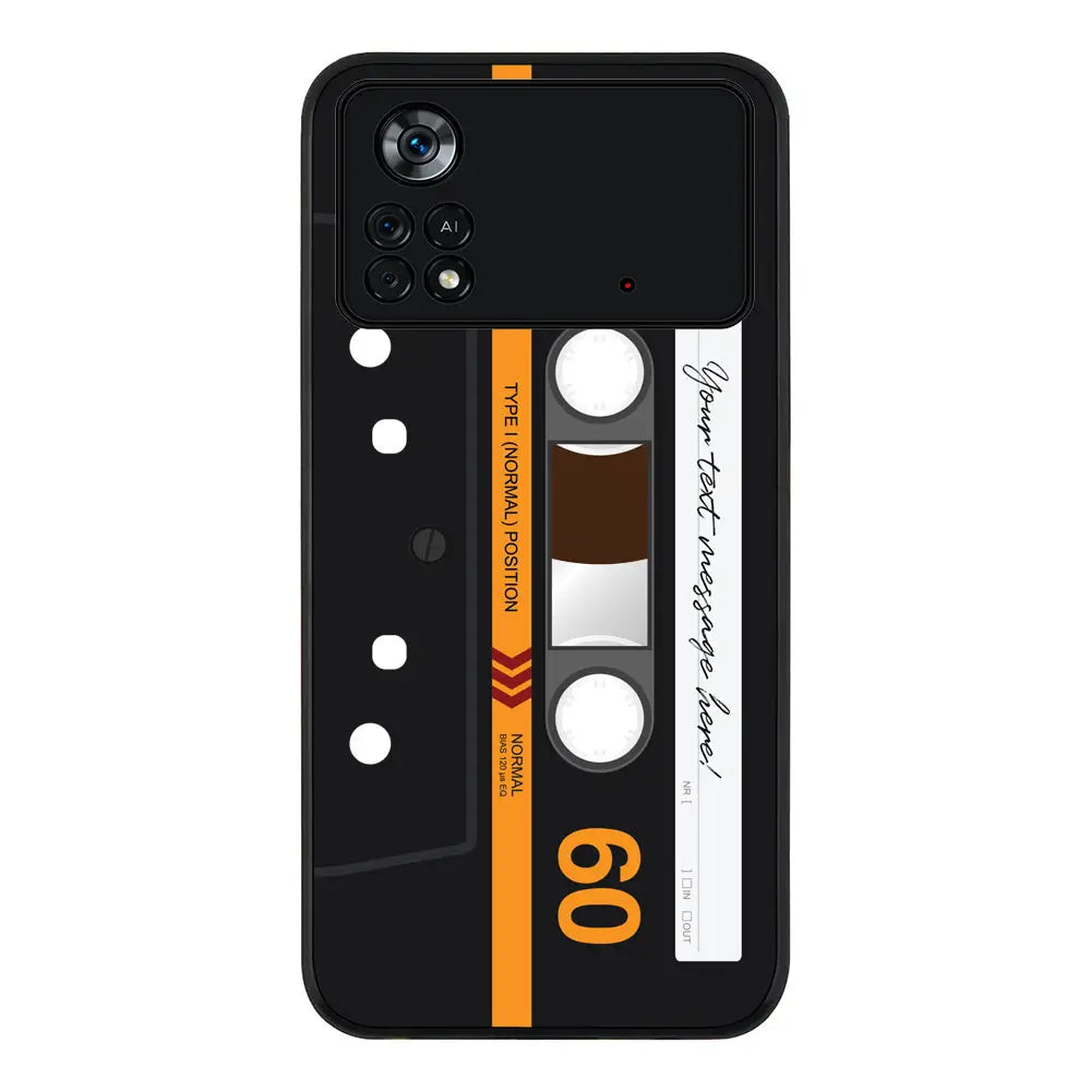 Poco X4 Pro / Rugged Black Phone Case Custom Retro Cassette Tape Phone Case - Poco - Stylizedd