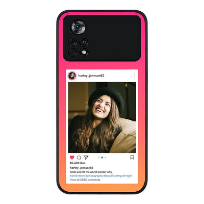 Poco X4 Pro / Rugged Black Phone Case Custom Photo Instagram Post Template, Phone Case - Poco - Stylizedd