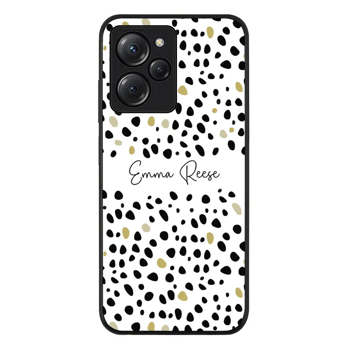 Pebble Multi Color Custom Text My Name Phone Case - Poco - X5 Pro 5G / Rugged Black - Stylizedd