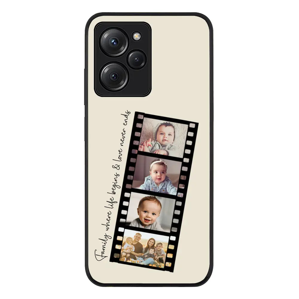 Custom Film Strips Personalised Movie Strip Phone Case - Poco - X5 Pro 5G / Rugged Black - Stylizedd