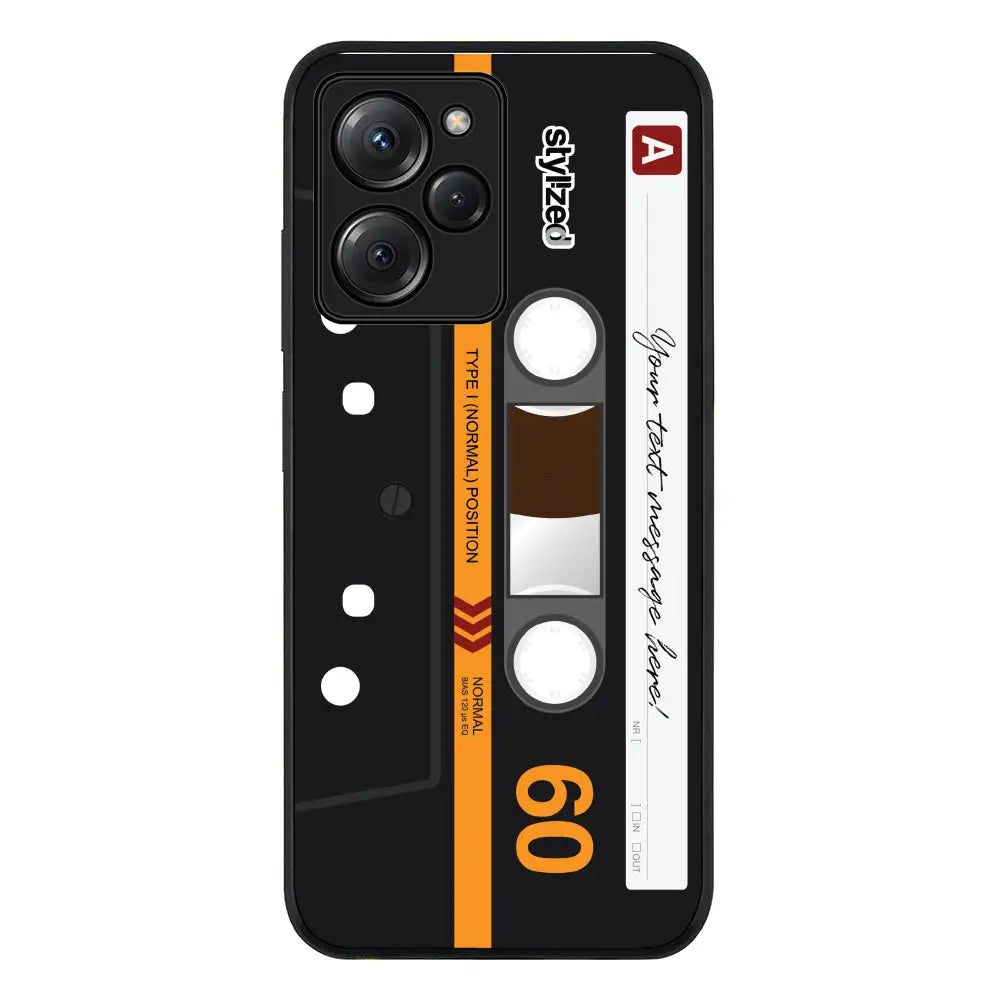 Poco X5 Pro 5G / Rugged Black Phone Case Custom Retro Cassette Tape Phone Case - Poco - Stylizedd