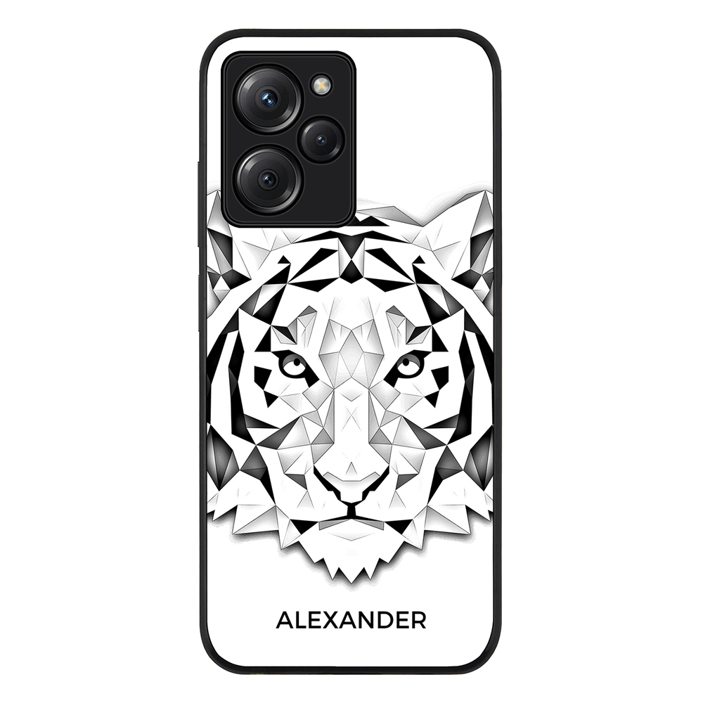 Poco X5 Pro 5G / Rugged Black Personalized Text Low Poly Art Design Animals, Phone Case - Poco - Stylizedd.com