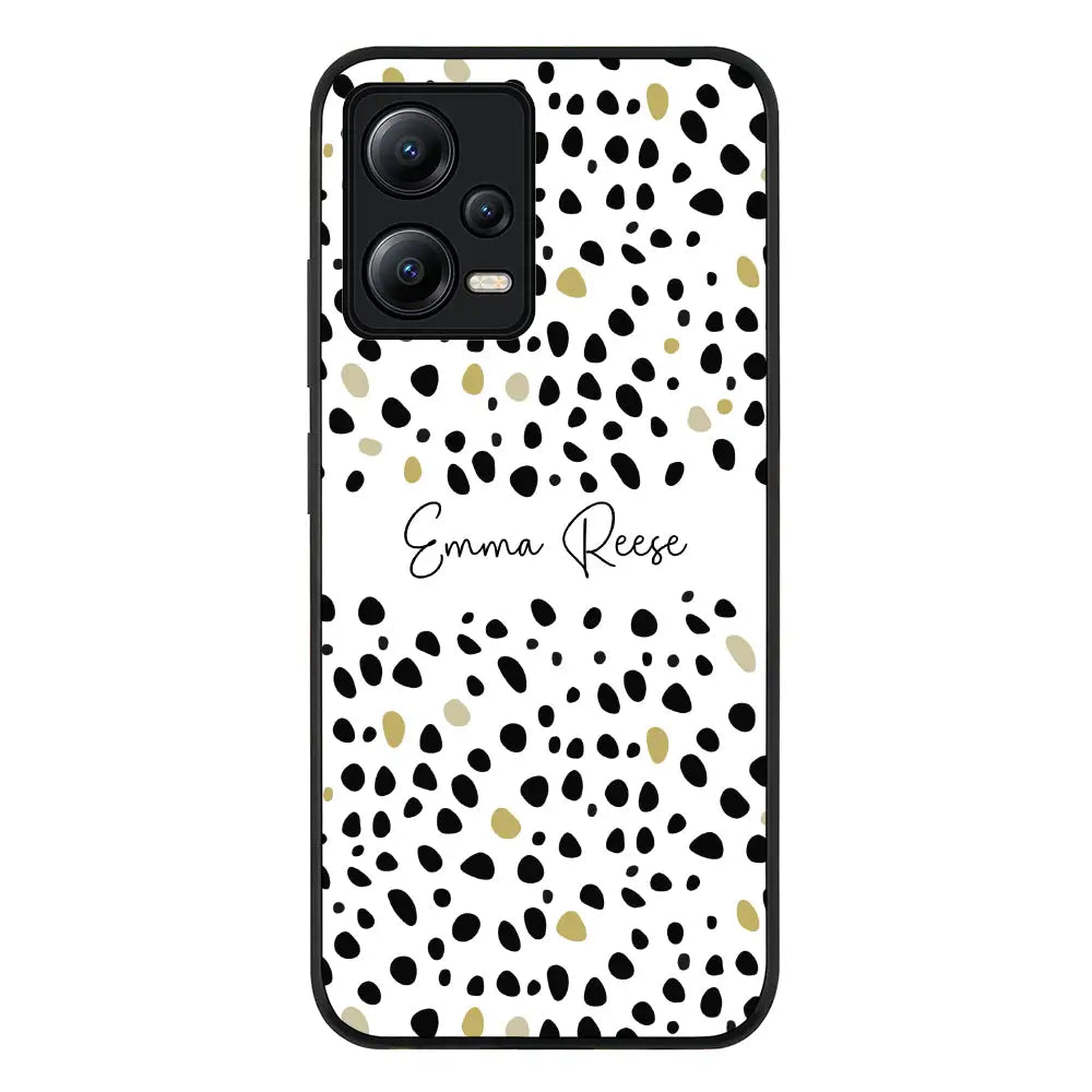 Redmi Note 12 5G / Rugged Black Pebble Multi Color Custom Text, My Name Phone Case - Redmi - Stylizedd.com