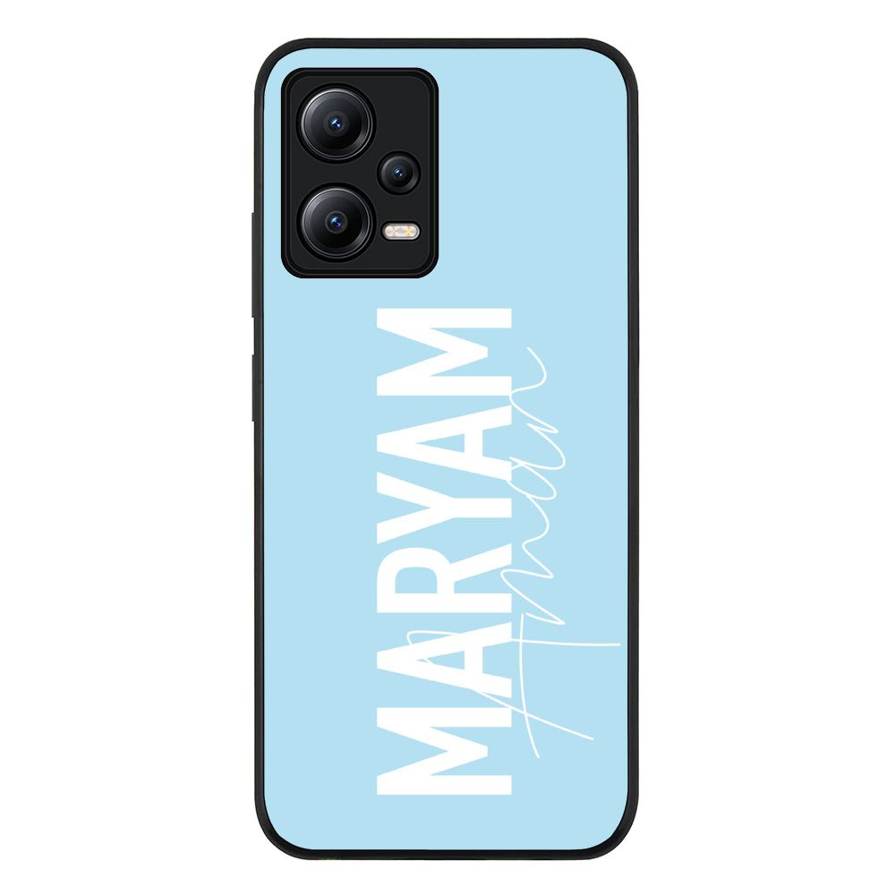 Redmi Note 12 5G / Rugged Black Personalized Name Vertical, Phone Case - Redmi - Redmi - Stylizedd.com