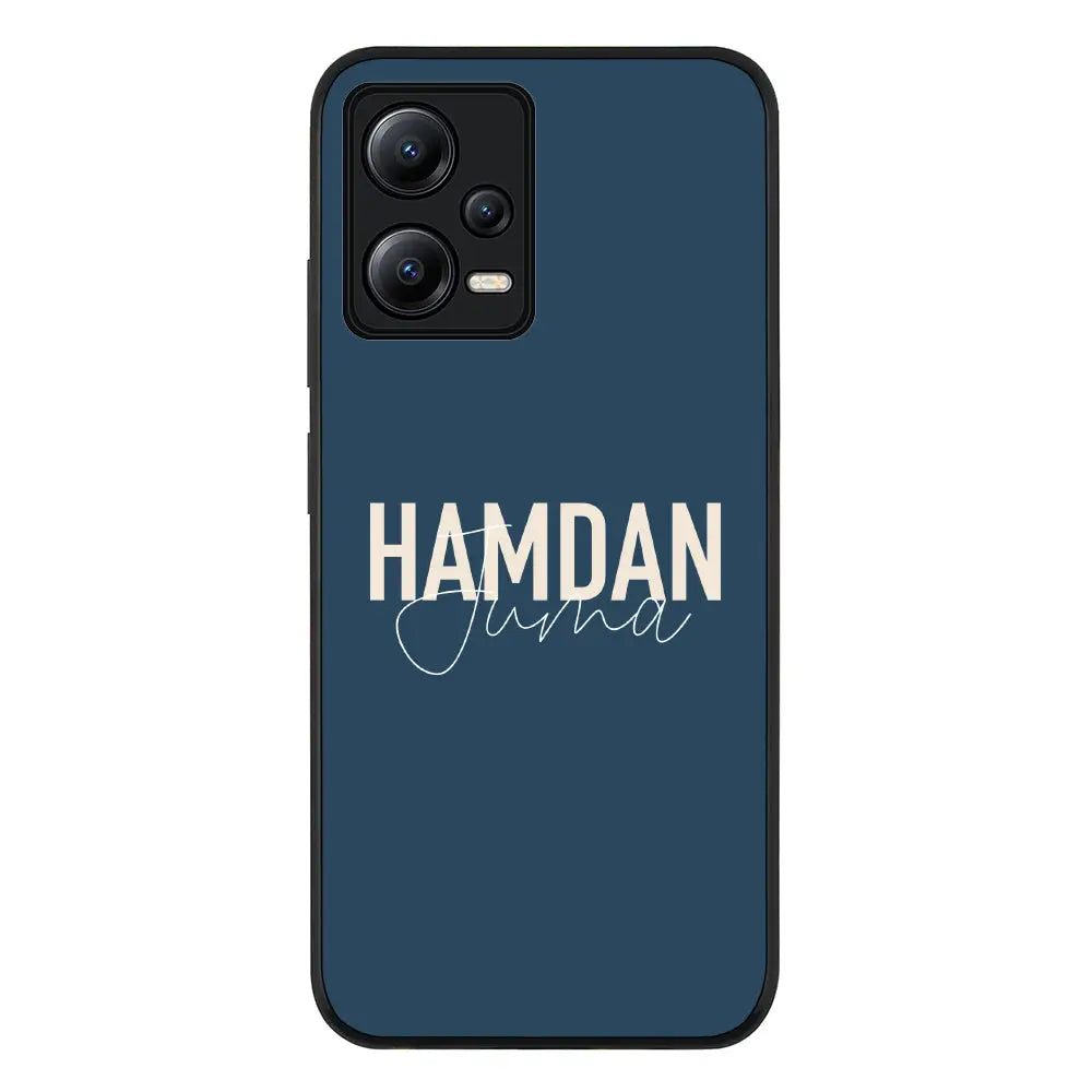 Personalized Name Horizontal Phone Case - Redmi - Note 12 5G / Rugged Black - Stylizedd
