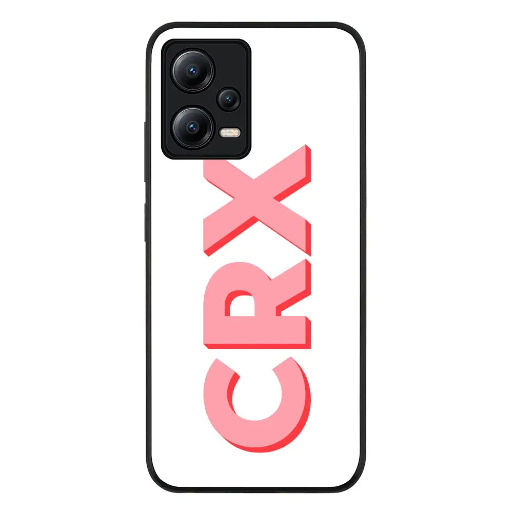 Redmi Note 12 5G / Rugged Black Phone Case Personalized Monogram Initial 3D Shadow Text Phone Case - Redmi - Stylizedd
