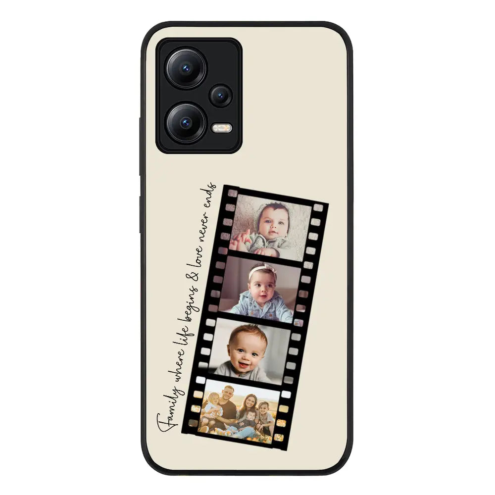 Custom Film Strips Personalised Movie Strip Phone Case - Poco - X5 5G / Redmi Note 12 / Rugged Black