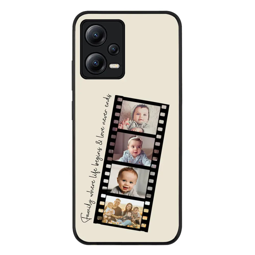 Redmi Note 12 5G / Rugged Black Custom Film Strips Personalised Movie Strip, Phone Case - Redmi - Stylizedd.com