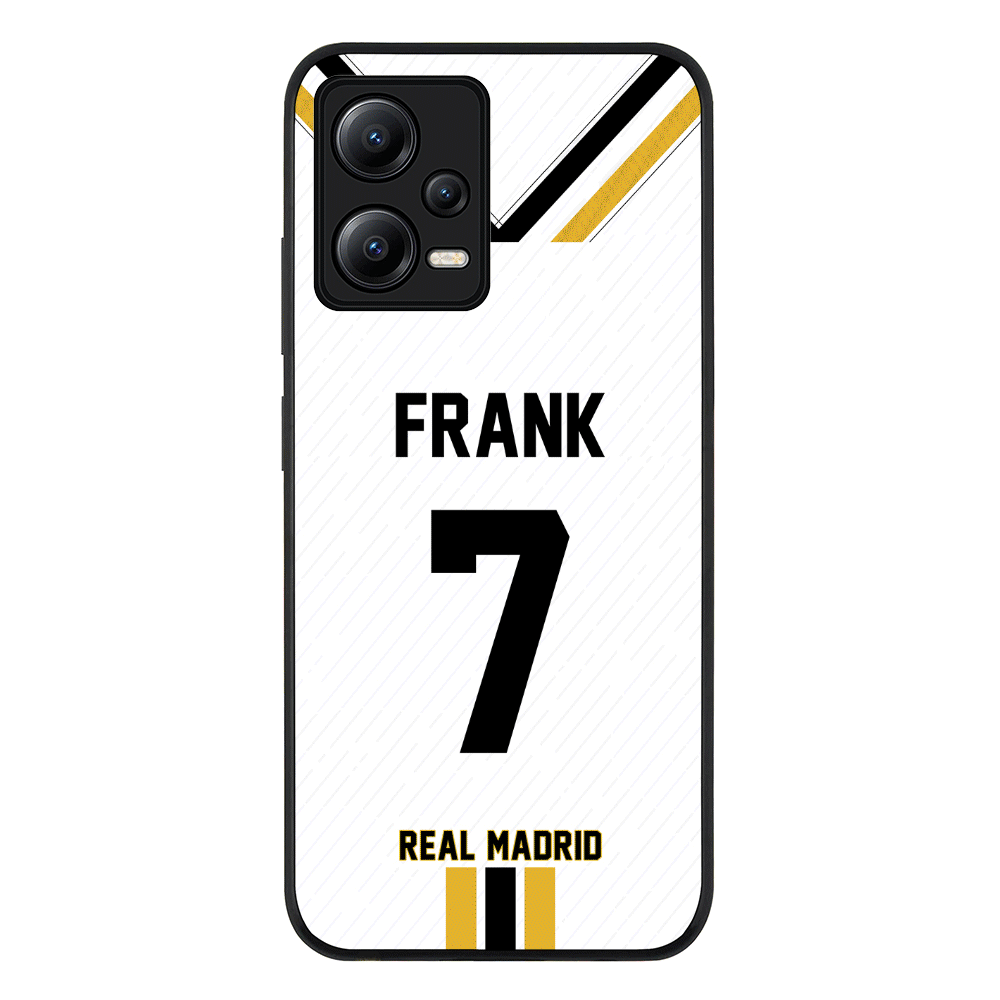 Redmi Note 12 5G / Rugged Black Personalized Football Clubs Jersey Phone Case Custom Name & Number - Redmi - Stylizedd.com
