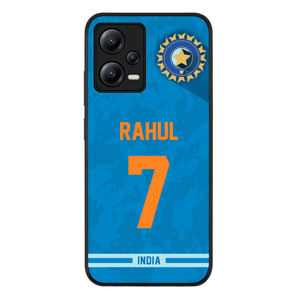 Redmi Note 12 5G / Rugged Black Personalized Cricket Jersey Phone Case Custom Name & Number - Redmi - Stylizedd.com