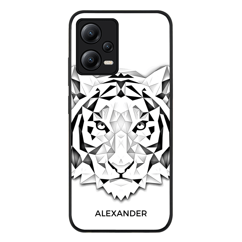 Poco X5 5G / Rugged Black Personalized Text Low Poly Art Design Animals, Phone Case - Poco - Stylizedd.com