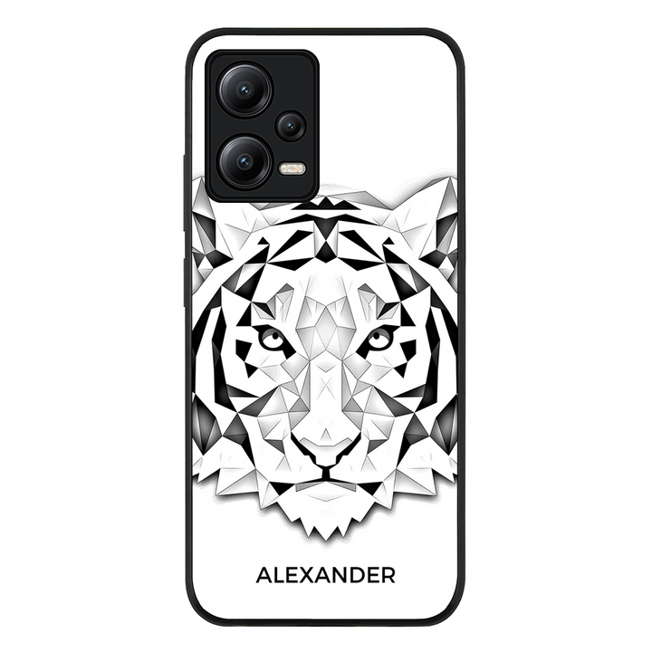 Poco X5 5G / Rugged Black Personalized Text Low Poly Art Design Animals, Phone Case - Poco - Stylizedd.com