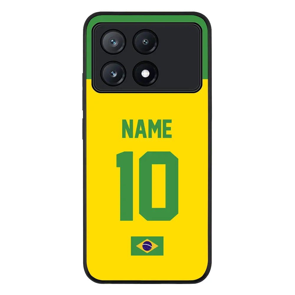Personalized Football Jersey Phone Case Custom Name & Number - Poco - X6 Pro / Rugged Black
