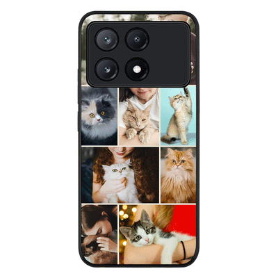 Personalised Photo Collage Grid Pet Cat Phone Case - Poco - X6 Pro / Rugged Black - Stylizedd