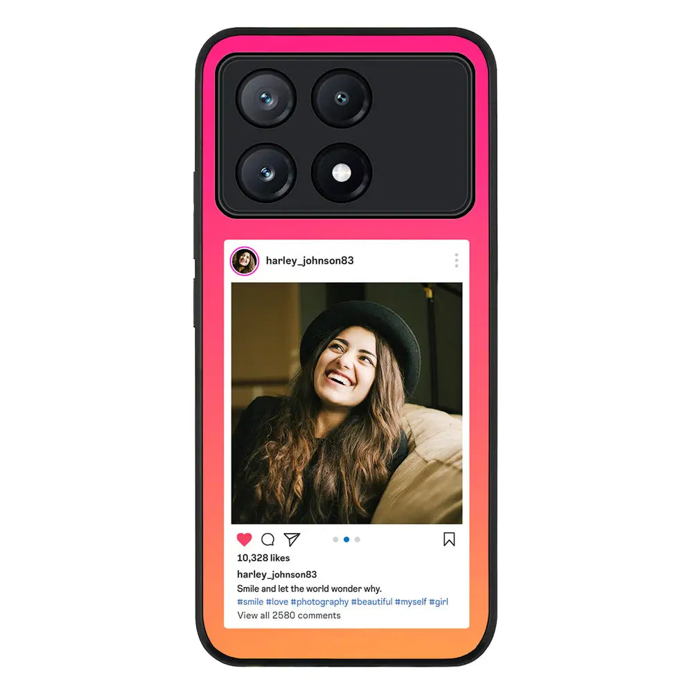 Custom Photo Instagram Post Template Phone Case - Poco - X6 Pro / Rugged Black - Stylizedd
