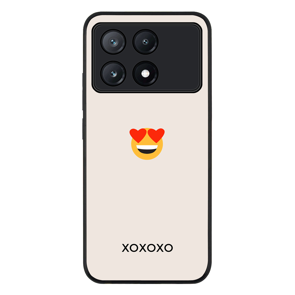 Custom Text Emojis Emoticons Phone Case - Poco - X6 Pro / Rugged Black - Stylizedd