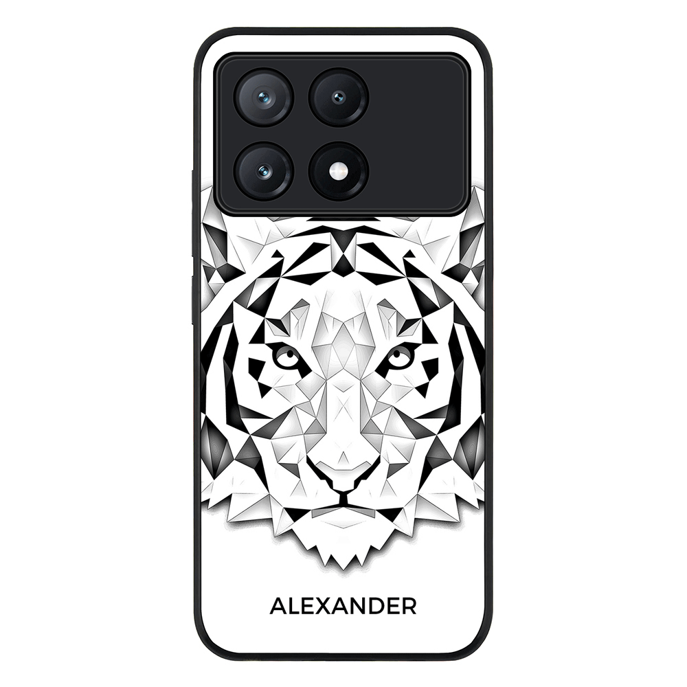 Poco X6 Pro / Rugged Black Personalized Text Low Poly Art Design Animals, Phone Case - Poco - Stylizedd.com