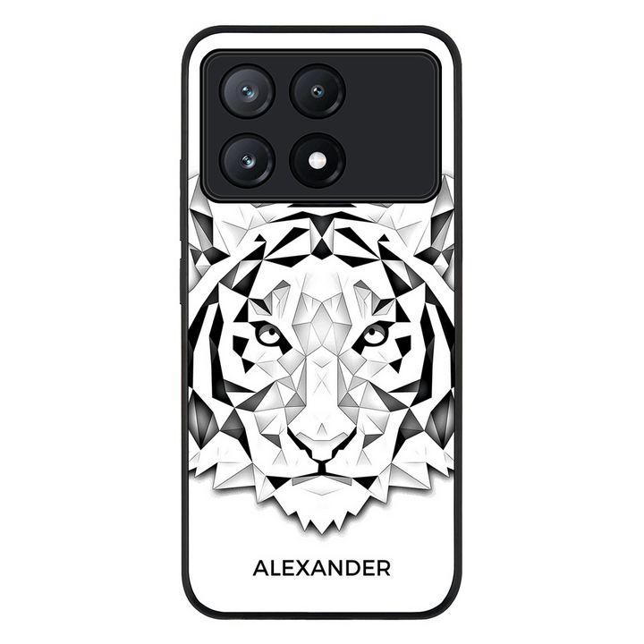 Poco X6 Pro / Rugged Black Personalized Text Low Poly Art Design Animals, Phone Case - Poco - Stylizedd.com