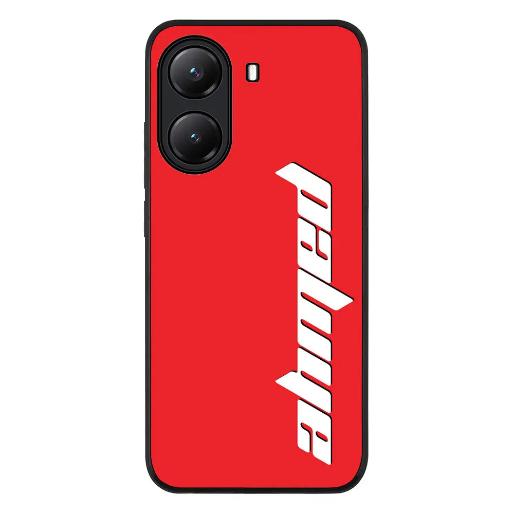Custom Text Vertical Name Phone Case - Poco - X7 Pro / Rugged Black - Stylizedd