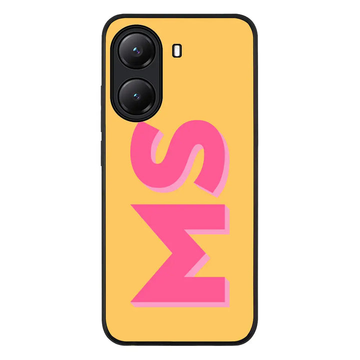 Personalized Monogram Initial 3D Shadow Text Phone Case - Poco - X7 Pro / Rugged Black - Stylizedd