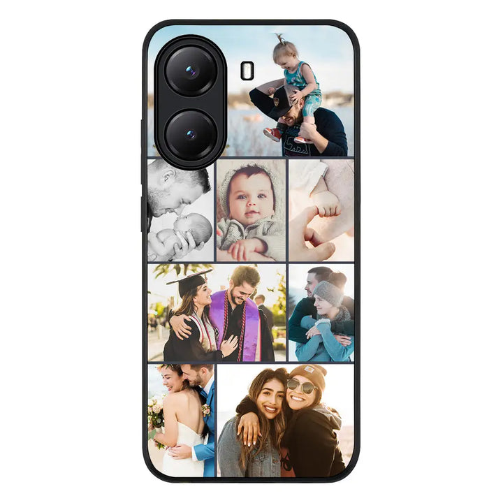 Personalised Photo Collage Grid Phone Case - Poco - X7 Pro / Rugged Black - Stylizedd