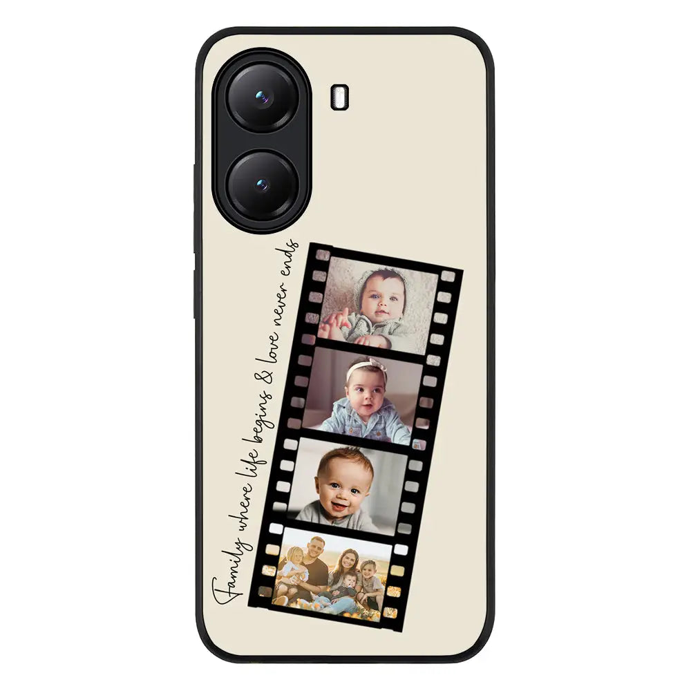 Custom Film Strips Personalised Movie Strip Phone Case - Poco - X7 Pro / Rugged Black - Stylizedd