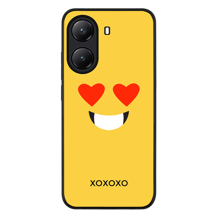 Custom Text Emojis Emoticons Face Phone Case - Poco - X7 Pro / Rugged Black - Stylizedd
