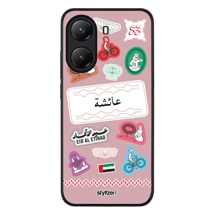 Custom Eid Al Etihad 53 National Day Sticker Phone Case - Poco - X7 Pro / Rugged Black - Stylizedd