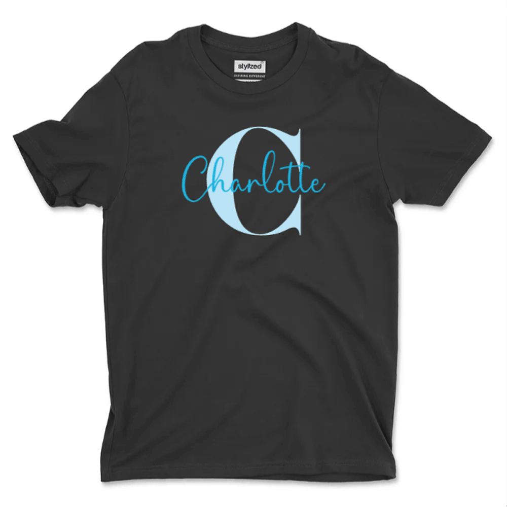 Custom Monogram Name T - shirt - Classic - Black / XS - T - Shirt