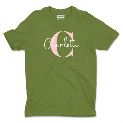 Custom Monogram Name T - shirt - Classic - Military Green / XS - T - Shirt