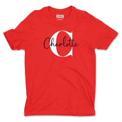 Custom Monogram Name T - shirt - Classic - Red / XS - T - Shirt