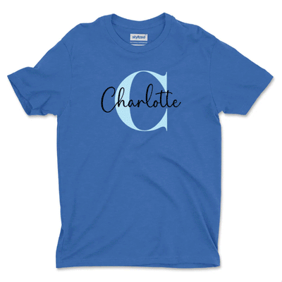 Custom Monogram Name T - shirt - Classic - Royal Blue / XS - T - Shirt