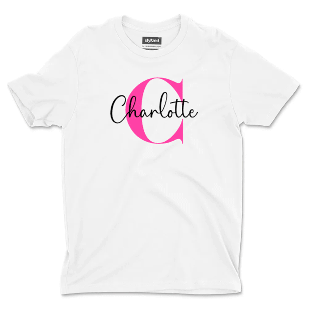 Custom Monogram Name T - shirt - Classic - White / XS - T - Shirt