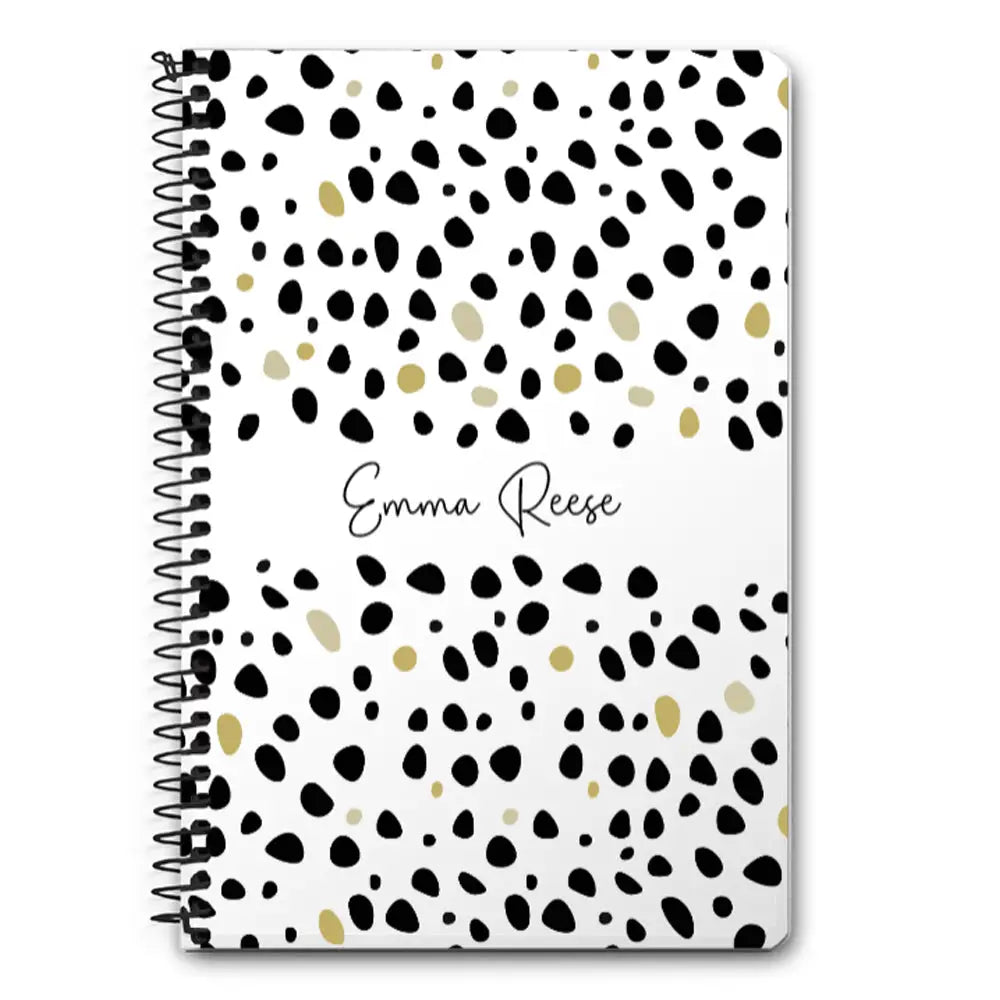 A5 Spiral Notebook Pebble Multi Color Custom Text, My Name Notebook - Stylizedd