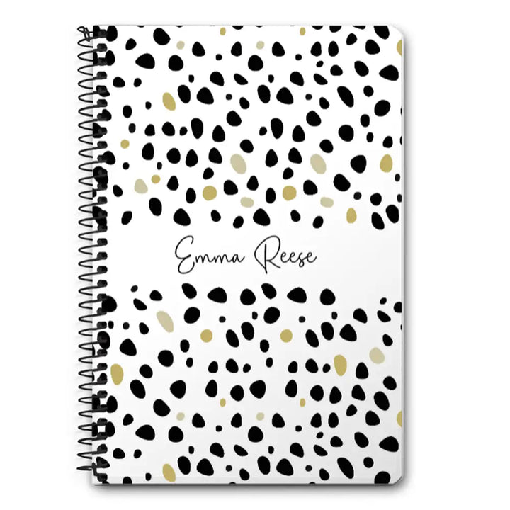 A5 Spiral Notebook Pebble Multi Color Custom Text, My Name Notebook - Stylizedd