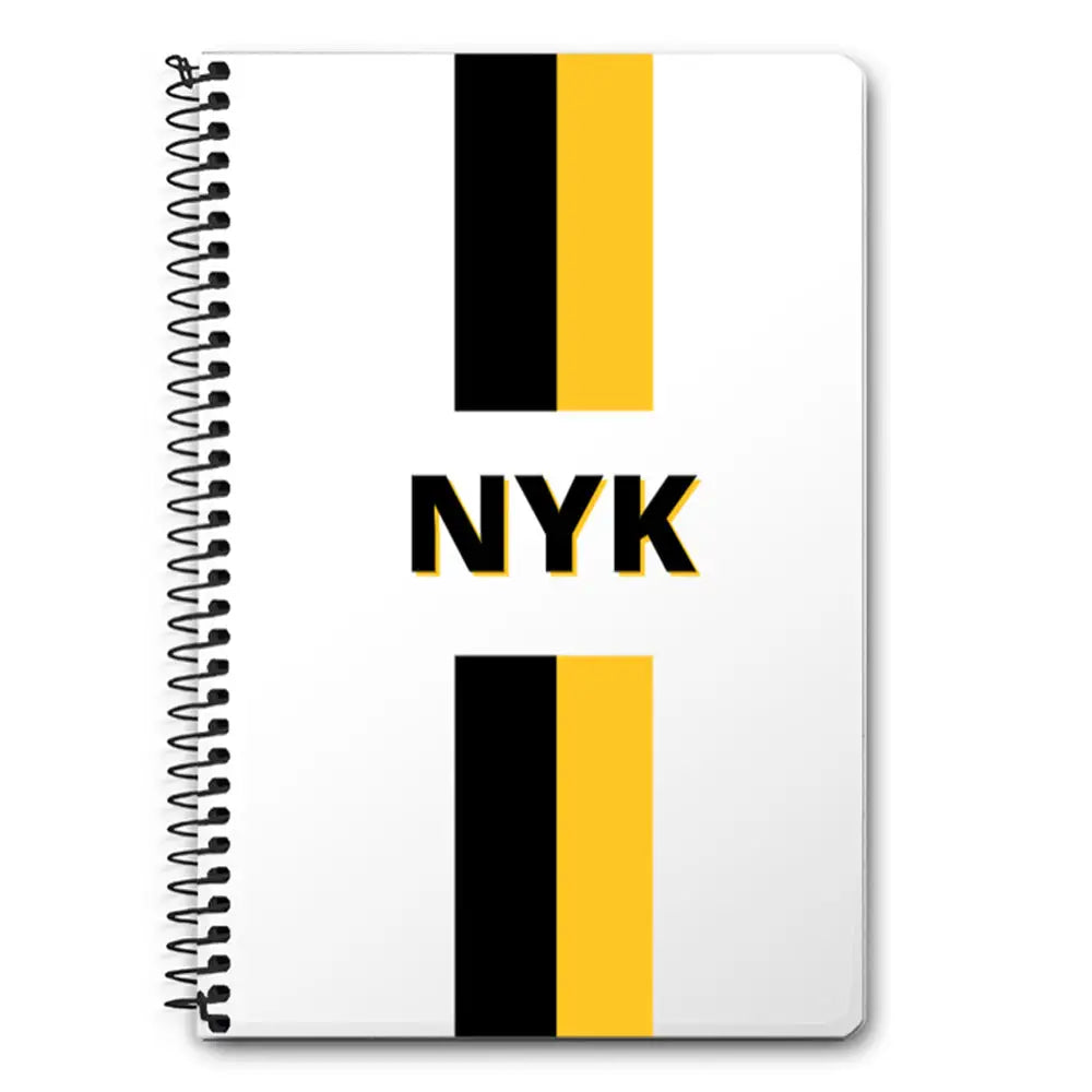 A5 Spiral Notebook Custom Striped Monogram Notebook - Stylizedd.com